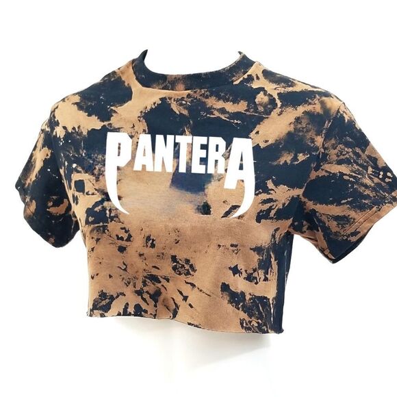 PANTERA Acid Washed "Cropped" Crop Top (Band Tee) Rock Tee, Heavy Metal, Rap Tee - Picture 3 of 5